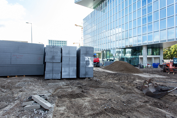 EPS constructie op dak parkeergarage nhow RAI hotel in Amsterdam